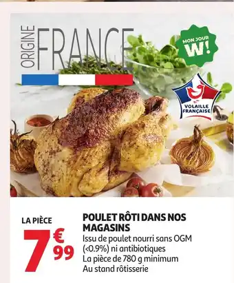 Auchan Poulet rôti dans nos magasins offre