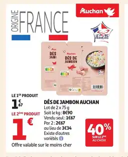 Auchan AUCHAN Dés de jambon offre