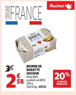 Auchan Beurre de baratte offre