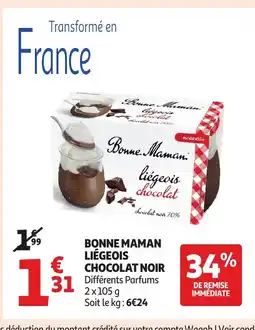 Auchan BONNE MAMAN Liégeois chocolat noir offre