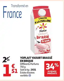 Auchan Yoplait yaourt brassé en brique offre