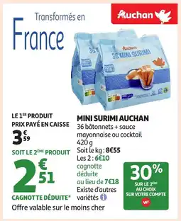 Auchan AUCHAN Mini surimi offre