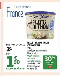Auchan CAP OCÉAN Rillettes de thon offre
