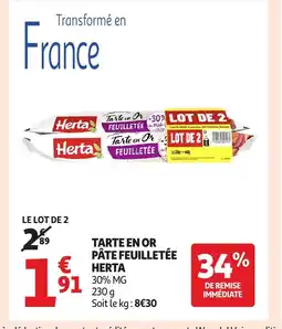 Auchan HERTA Tarte en or pâte feuilletée offre