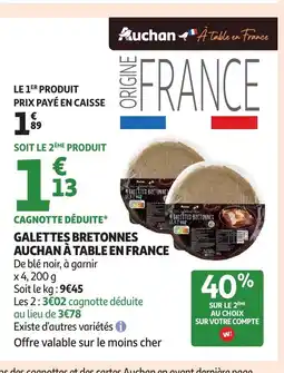 Auchan Galettes bretonnes auchan à table en france offre