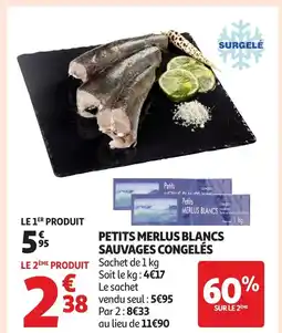 Auchan Petits merlus blancs sauvages congelés offre