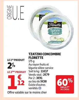 Auchan FLORETTE Tzatziki concombre offre