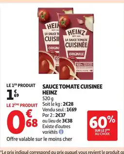 Auchan HEINZ Sauce tomate cuisinee offre