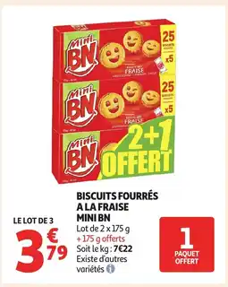 Auchan BN Biscuits koekjes a la fraise mini offre