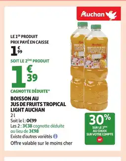 Auchan AUCHAN Boisson au jus de fruits tropical light offre