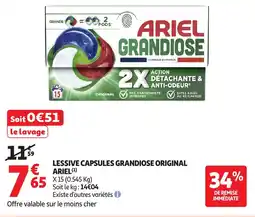 Auchan ARIEL Lessive capsules grandiose original offre