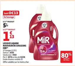 Auchan MIR Lessive liquide raviveur de couleurs offre