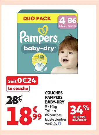 Auchan Couches pampers baby-dry offre