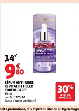 Auchan L'ORÉAL PARIS Sérum anti-rides revitalift filler offre