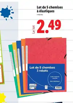 Lidl Lot de 5 chemises à élastiques offre
