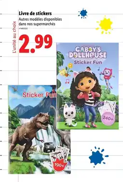 Lidl Livre de stickers offre