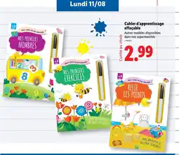 Lidl Cahier d'apprentissage effaçable offre