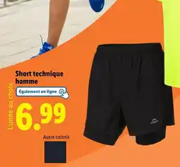 Lidl Short technique homme offre