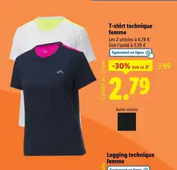 Lidl T-shirt technique femme offre