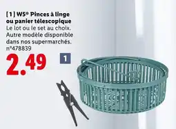 Lidl W5 Pinces à linge ou panier télescopique offre