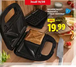Lidl SILVERCREST Appareil à croque-monsieur offre