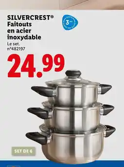 Lidl SILVERCREST Faitouts en acier inoxydable offre