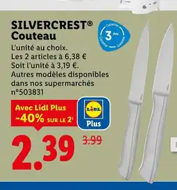 Lidl SILVERCREST Couteau offre
