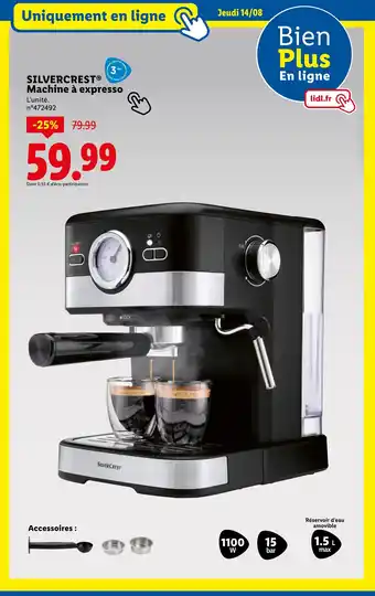 Lidl SILVERCREST Machine à expresso offre