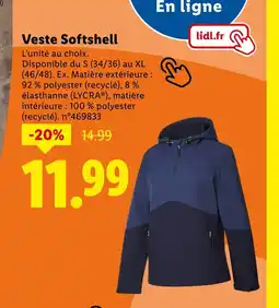 Lidl Veste Softshell offre