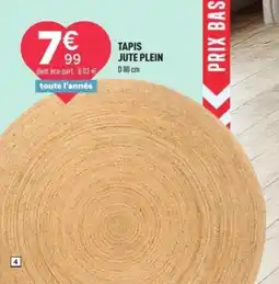 Centrakor Tapis jute plein offre