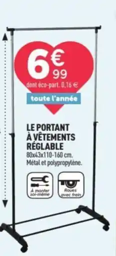 Centrakor Le portant a vêtements reglable offre