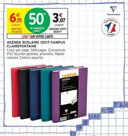 Intermarché Contact CLAIREFONTAINE Agenda scolaire 12x17 campus offre