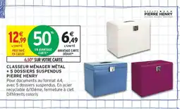 Intermarché Contact Classeur ménager métal + 5 dossiers suspendus offre