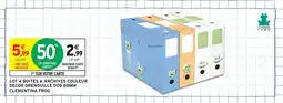 Intermarché Contact Lot 4 boites a archives couleur decor grenouille dos 80mm clementina frog offre