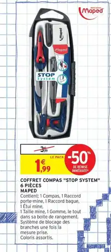 Intermarché Contact MAPED Coffret compas stop system 6 pièces offre