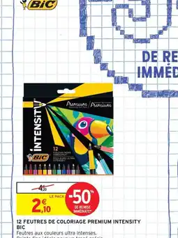 Intermarché Contact BIC 12 Feutres de coloriage premium intensity offre