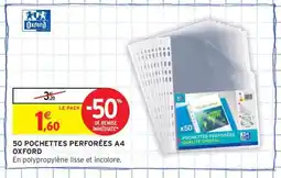 Intermarché Contact OXFORD 50 Pochettes perforées a4 offre