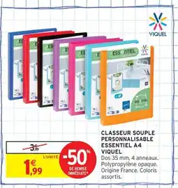 Intermarché Contact VIQUEL Classeur souple personnalisable essentiel a4 offre