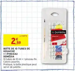 Intermarché Contact DOMÉDIA Boîte de 10 tubes de gouache +1 pinceau offre
