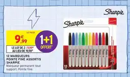 Intermarché Contact SHARPIE 12 Marqueurs pointe fine assortis offre