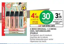 Intermarché Contact STABILO 4 Boss original + 2 swing cool naturecolors offre