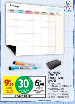 Intermarché Contact VIQUEL Planning mensuel magnetique offre