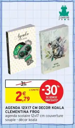 Intermarché Contact Agenda decor koala clementina frog offre