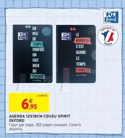 Intermarché Contact OXFORD Agenda 12x18cm cousu spirit offre
