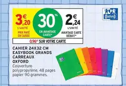 Intermarché Contact OXFORD Cahier easybook grands carreaux offre