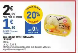 E.Leclerc BAC SORBET AU CITRON JAUNE “ESKISS” offre