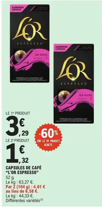 E.Leclerc Capsules de café L'OR Espresso offre
