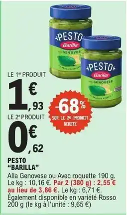 E.Leclerc Pesto BARILLA offre