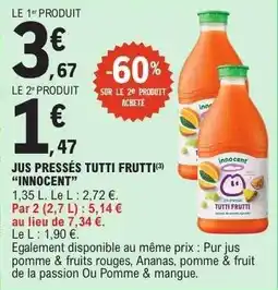 E.Leclerc Jus Pressés Tutti Frutti 'Innocent' offre