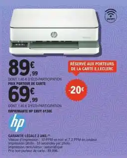 E.Leclerc IMPRIMANTE HP ENVY 6130E offre